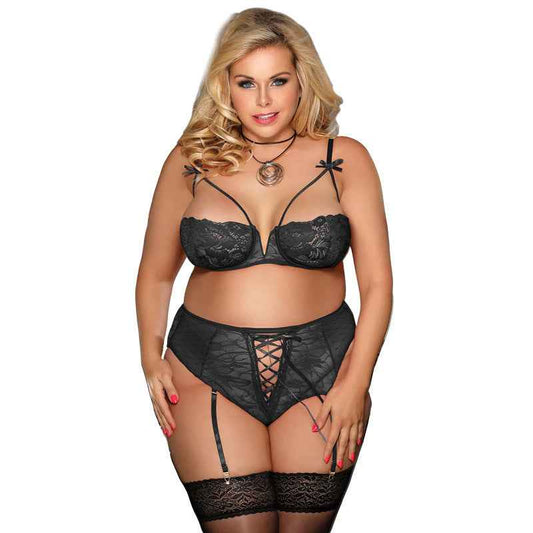 Elegant Temptations Plus Size Lace Lingerie Set - Embrace Your Confidence and Allure - The Genie Store