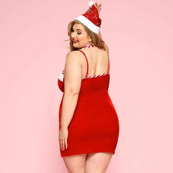 Plus Size Sexy Lingerie Christmas Costume Holiday Play - The Genie Store