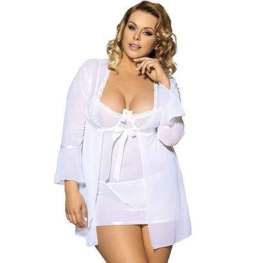 Plus Size  Lingerie Pajamas Three-piece Home Service Suit - The Genie Store