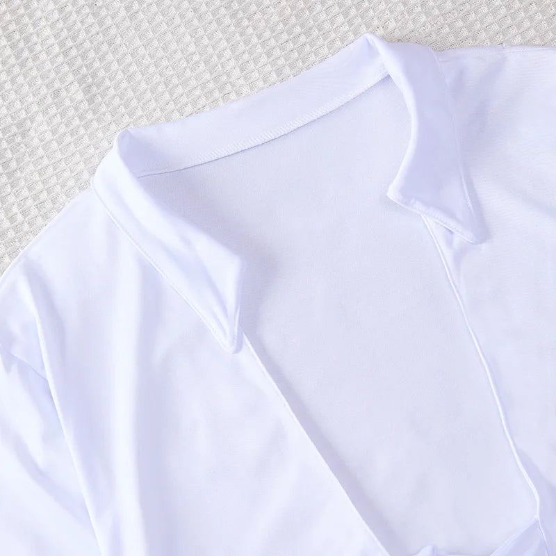 Women's Sexy Lingerie Two Piece Lace Outfits Tie Top Skirt Women's Cosplay Uniform Lingerie Sets - The Genie Store