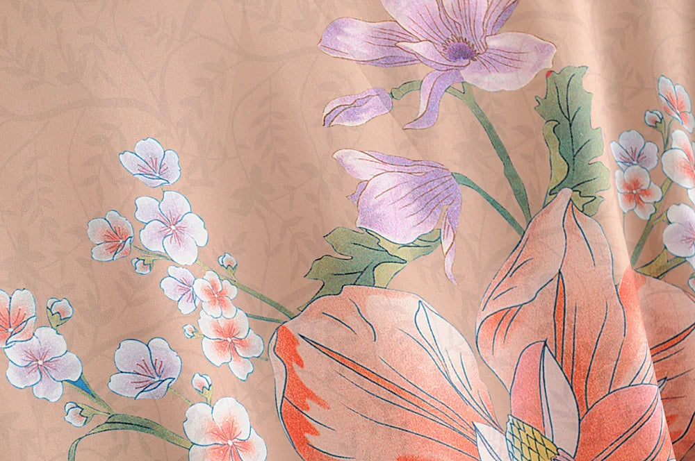 Happie Queens Vintage Peacock Floral Print  Women Bohemian V Neck Batwing Sleeves Ladies Boho Kimono Robe Cover-ups - The Genie Store