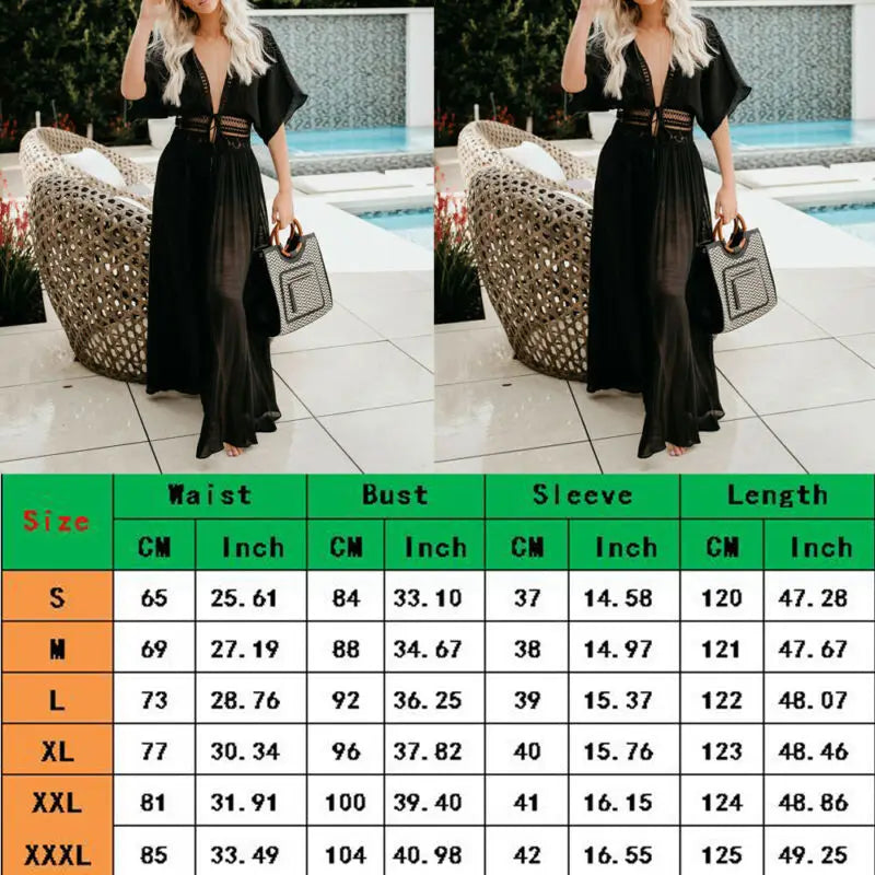 Plus Size S-XXXL Women Bathing Swimsuit Bikini Swimwear Wrap Pareo Cover Up Beach Dress Sarong - The Genie Store
