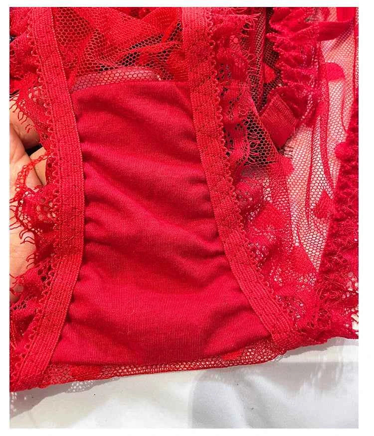 Meet‘r High Waist Amazing Mesh Panties Lace Sexy Underwear Women Transparent Hollow Out Lingerie Bow G Strings Intimates