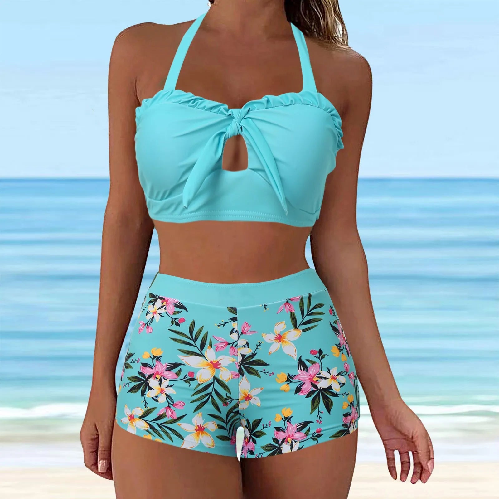 Women'S Bikinis Trend 2024 Women'S Swimwear Tankini 2 Piece Regular Swimsuit 2 Piece Floral Printed купальник жіночий 2024 - The Genie Store