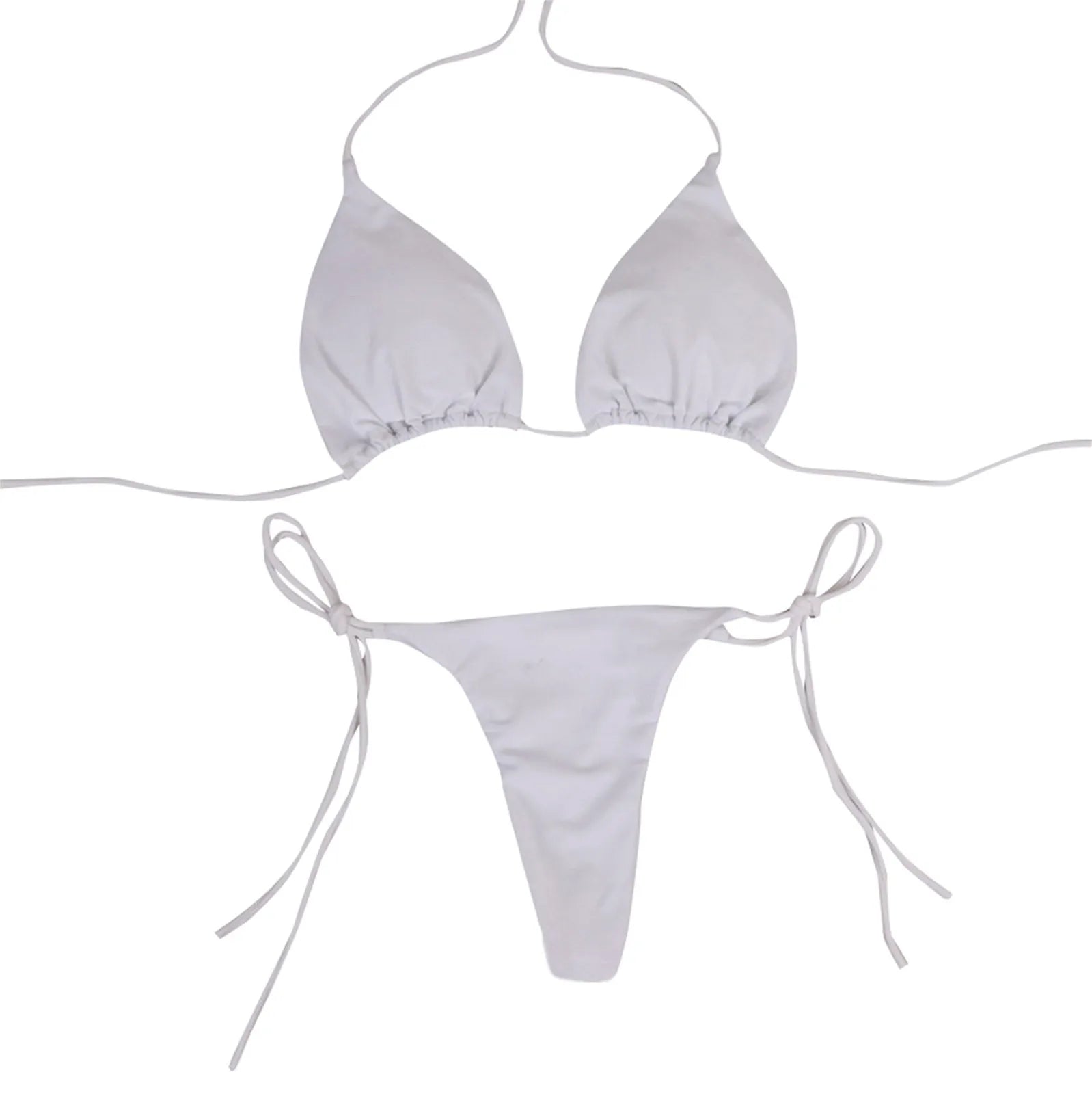 Women Bandage Sexy Bikini Set 2pcs Pink Swimsuit Sexy Push Upbra Thong Brazilian Swimwear Summer Solid Beachwear For Women - The Genie Store