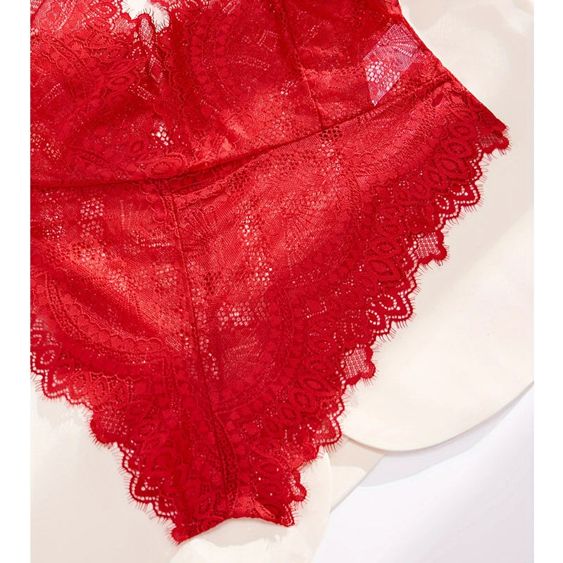 Sexy Lace Women's Clothing Bodysuit Woman 2024 New Collection Deep V Perspective Backless Underwear One-piece Corset Hot Costume - The Genie Store