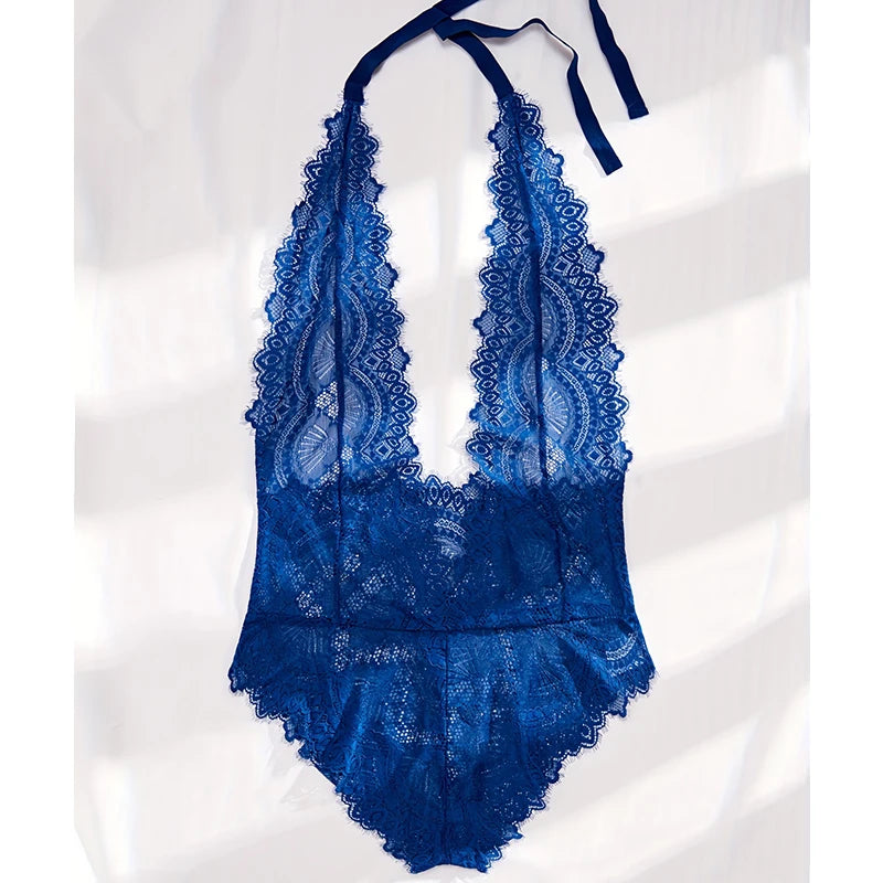 Sexy Lace Women's Clothing Bodysuit Woman 2024 New Collection Deep V Perspective Backless Underwear One-piece Corset Hot Costume - The Genie Store