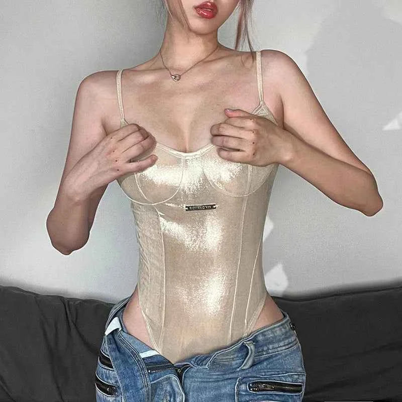 Summer New Fashion Solid Color Lingerie Sexy One-Piece Lace-Up Sleeveless Slim Fit Bodysuit Casual Streetwear Festival Outfit