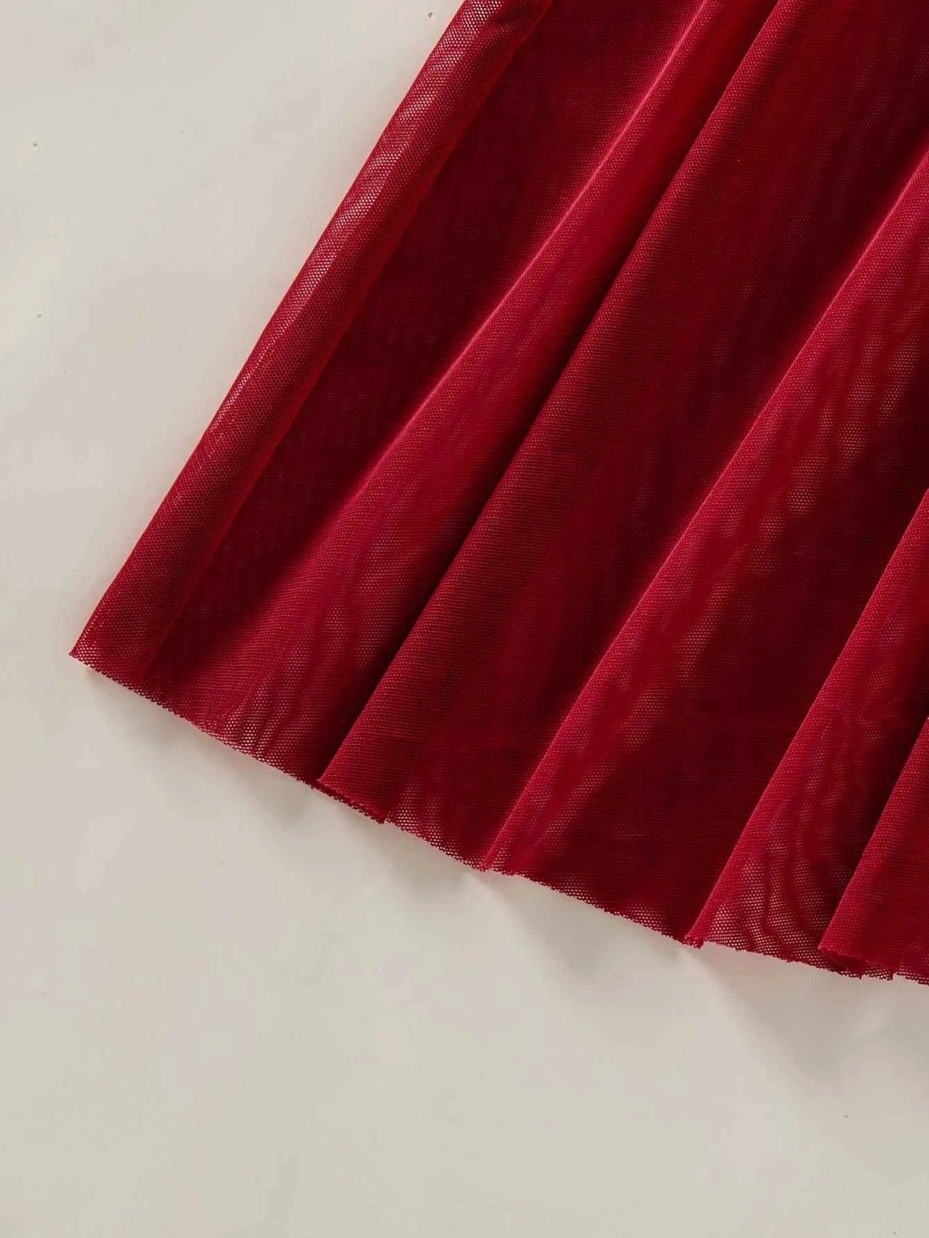 Ladies' wine red countryside style wheat ear embroidery semi transparent nightgown, elegant and comfortable, bow design