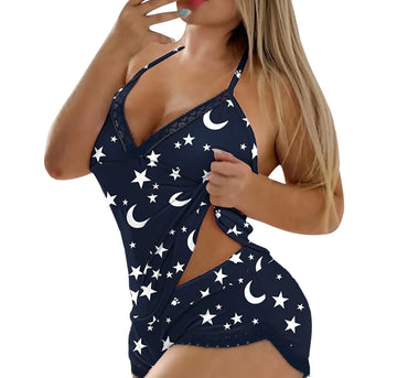 New Sexy Lace Corset Lingerie Set – Women’s Ruffle Trim 2-Piece Sleepwear Hot Sale in US & Europe, Available in Multiple Colors - The Genie Store