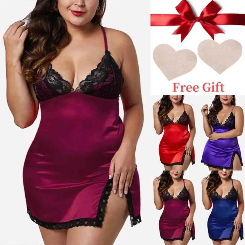 2023 Women's Babydoll Sexy Lace Nightdress Lingerie Sleepwear Nightwear Robe HIgh Quality Clothing Plus Size - The Genie Store