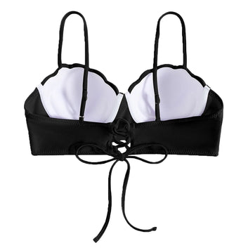 Solid Sexy Bikini Top 2025 Strappy Seashell Bikini Top Swim Tops Push Up Bathing Suit Tops For Women With Trajes De BañO Mujer - The Genie Store