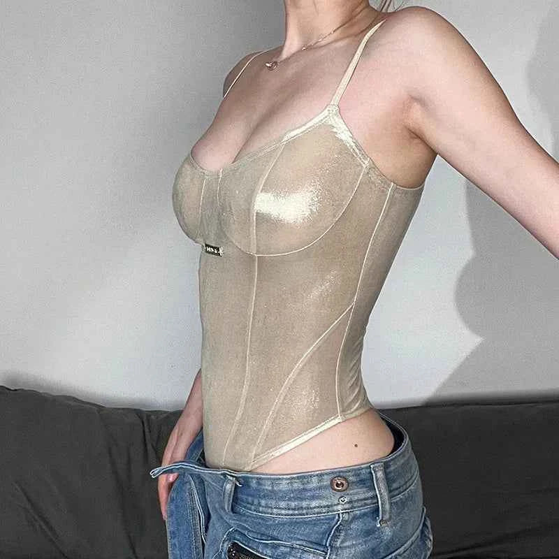 Summer New Fashion Solid Color Lingerie Sexy One-Piece Lace-Up Sleeveless Slim Fit Bodysuit Casual Streetwear Festival Outfit