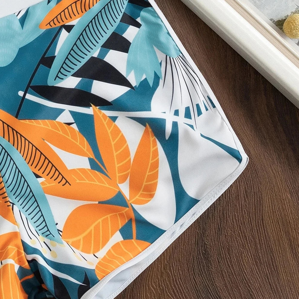 VigoBreviya 2025 Print Tied Halter Swimwear Women Sexy High Waist Push UP Shorts Bikini Set Swimsuit Backless Beach Bathing Suit - The Genie Store