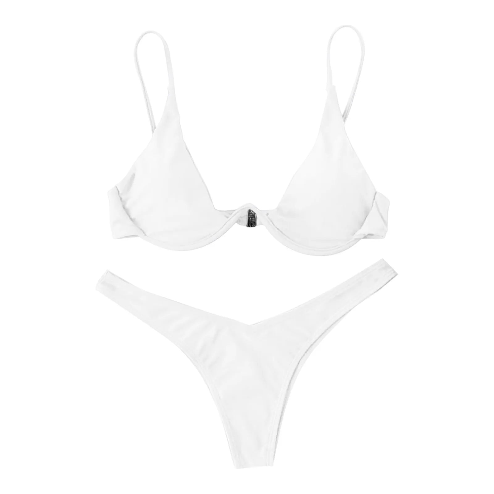 bikini Sexy Split Style Solid Color Women's Swimsuit Steel Bracket Tow-Piece For Teenagers biquinis feminino tendência 2024 - The Genie Store