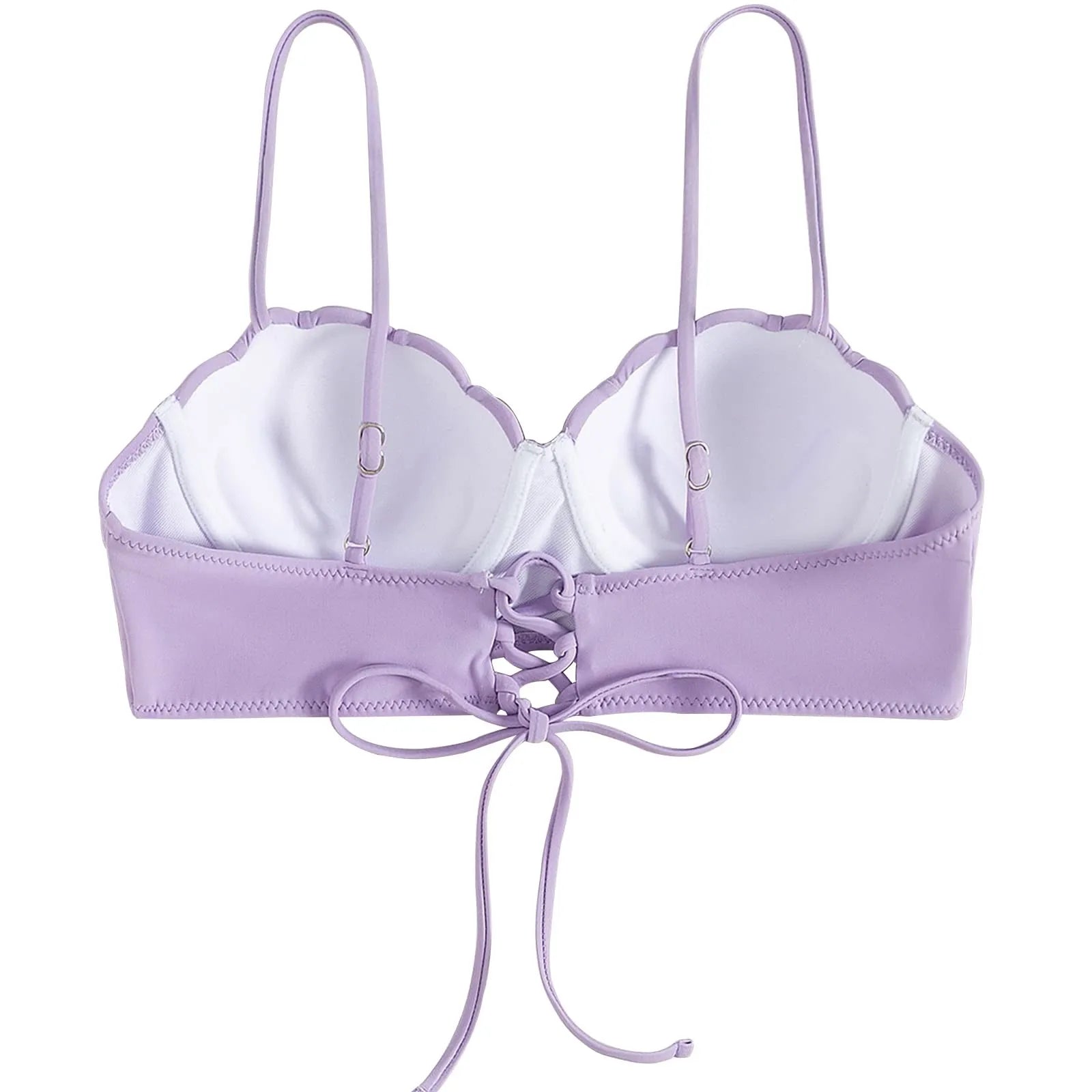Solid Sexy Bikini Top 2025 Strappy Seashell Bikini Top Swim Tops Push Up Bathing Suit Tops For Women With Trajes De BañO Mujer - The Genie Store
