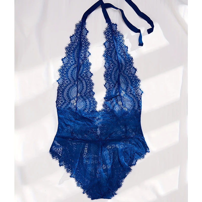 Sexy Lace Women's Clothing Bodysuit Woman 2024 New Collection Deep V Perspective Backless Underwear One-piece Corset Hot Costume - The Genie Store