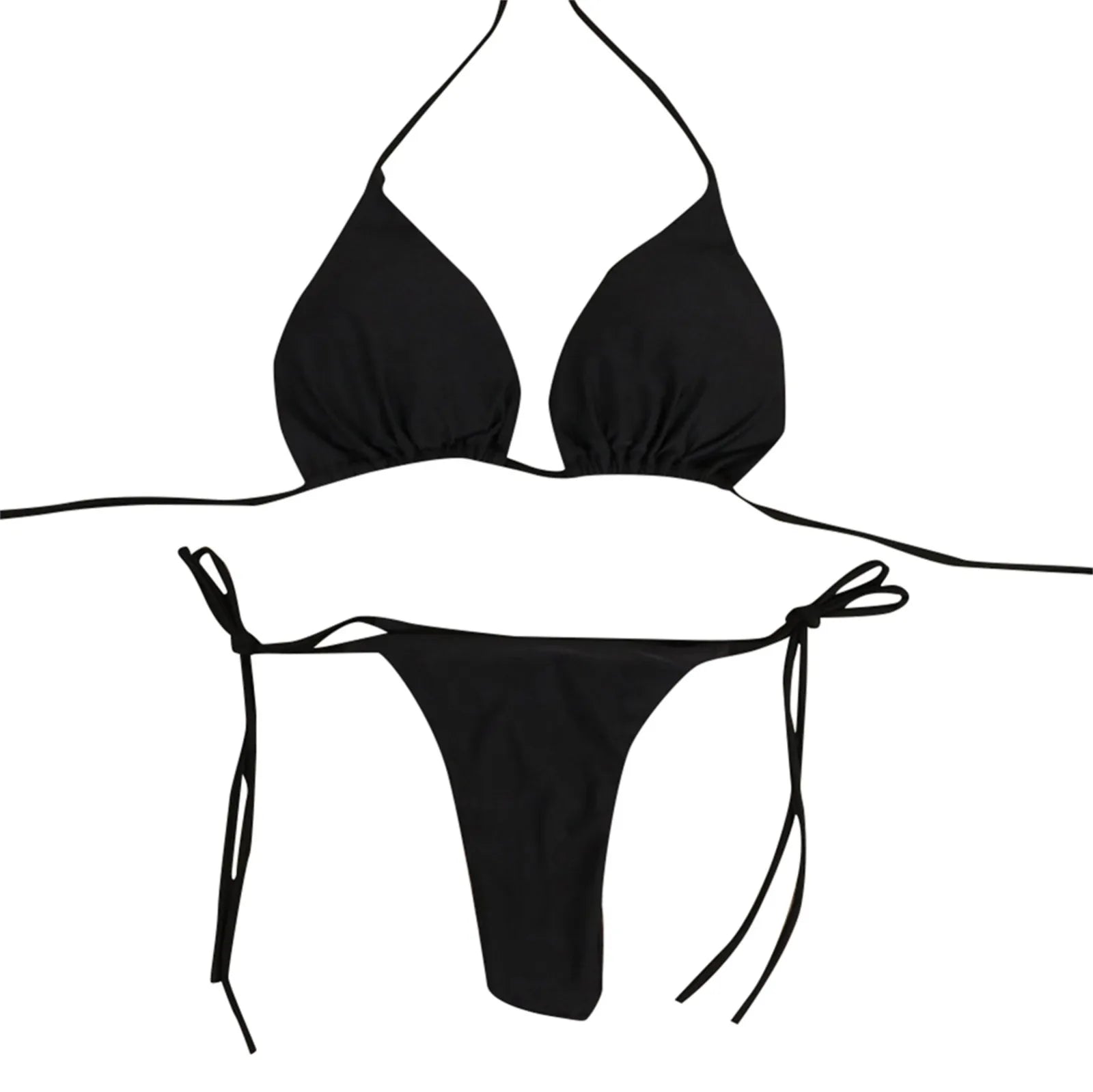 Women Bandage Sexy Bikini Set 2pcs Pink Swimsuit Sexy Push Upbra Thong Brazilian Swimwear Summer Solid Beachwear For Women - The Genie Store