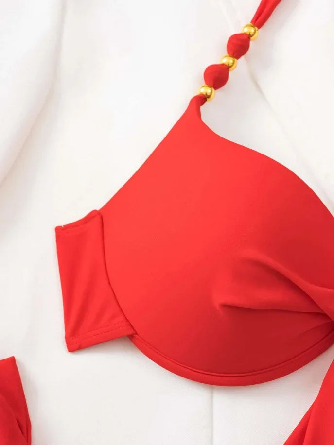 Hot Sale Of The Season New Printed Quality Bikini Strap Women's Swimsuit Set Swimwear Bikini Ensemble Bandeau Style Chinese Orig - The Genie Store