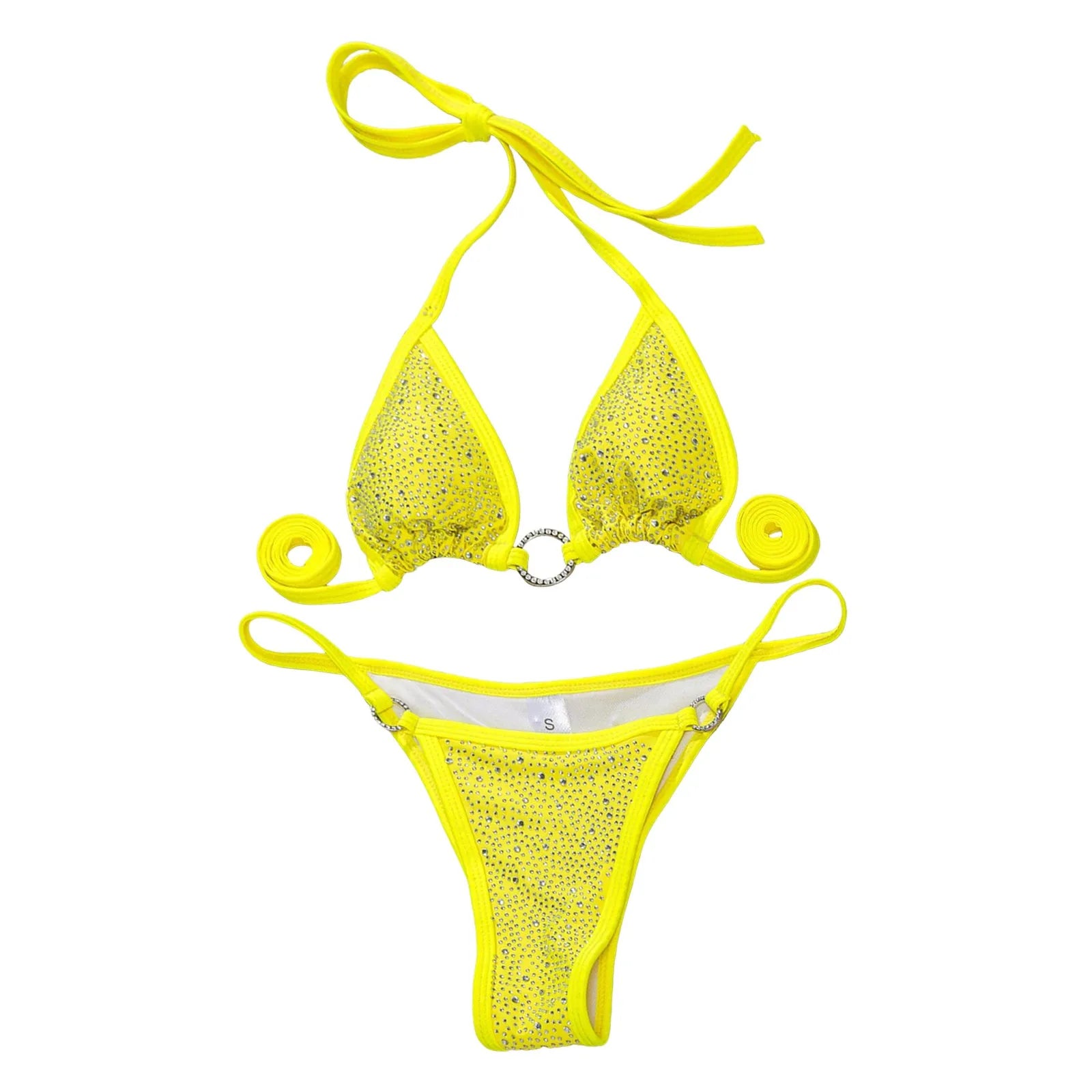 Brazilian Diamond Swimwear Sexy Women Bandeau Bandage Patchwork Bikini Set Push Up Beachwear Swimsuit Bathing Suit Hot Bikini - The Genie Store