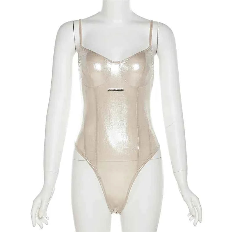 Summer New Fashion Solid Color Lingerie Sexy One-Piece Lace-Up Sleeveless Slim Fit Bodysuit Casual Streetwear Festival Outfit