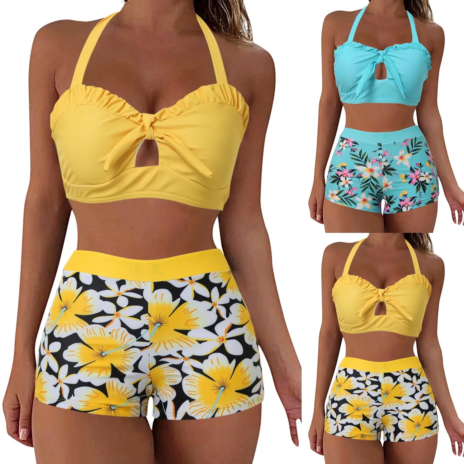 Women'S Bikinis Trend 2024 Women'S Swimwear Tankini 2 Piece Regular Swimsuit 2 Piece Floral Printed купальник жіночий 2024 - The Genie Store