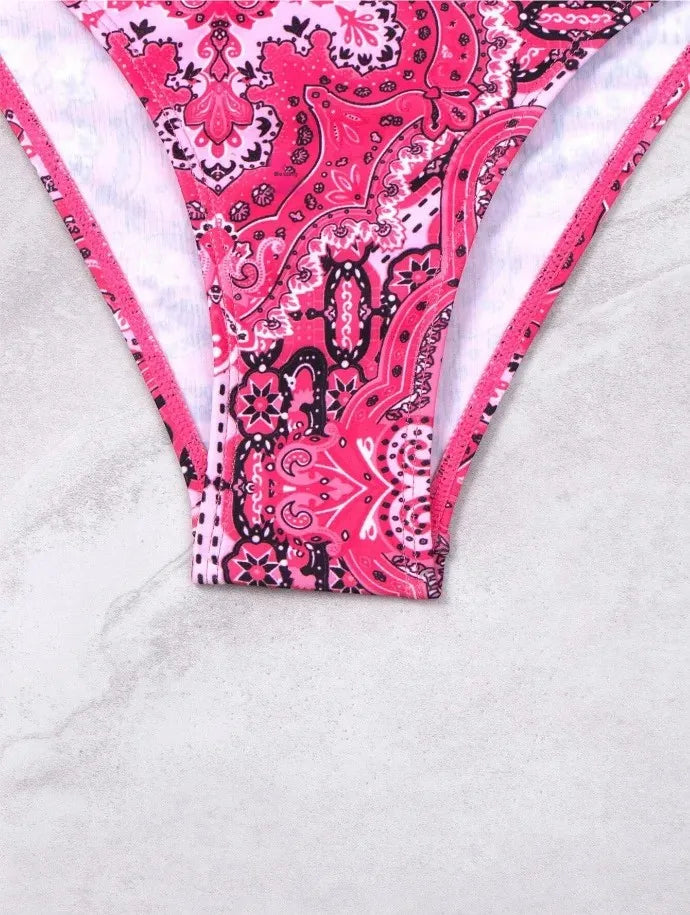 Hot Sale Of The Season New Printed Quality Bikini Strap Women's Swimsuit Set Swimwear Bikini Ensemble Bandeau Style Chinese Orig - The Genie Store