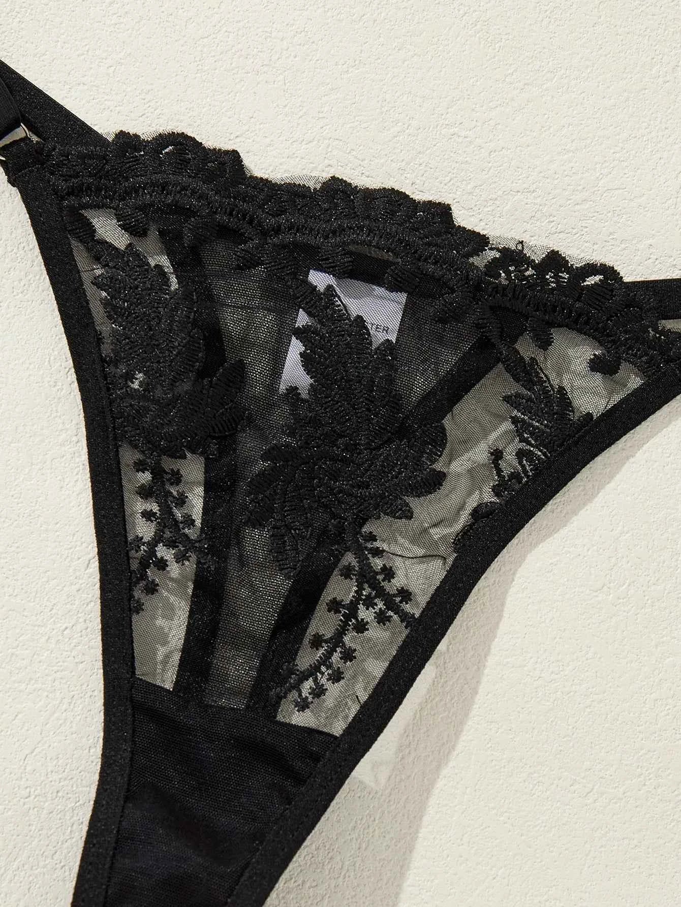 Ladies' wine red countryside style wheat ear embroidery semi transparent nightgown, elegant and comfortable, bow design