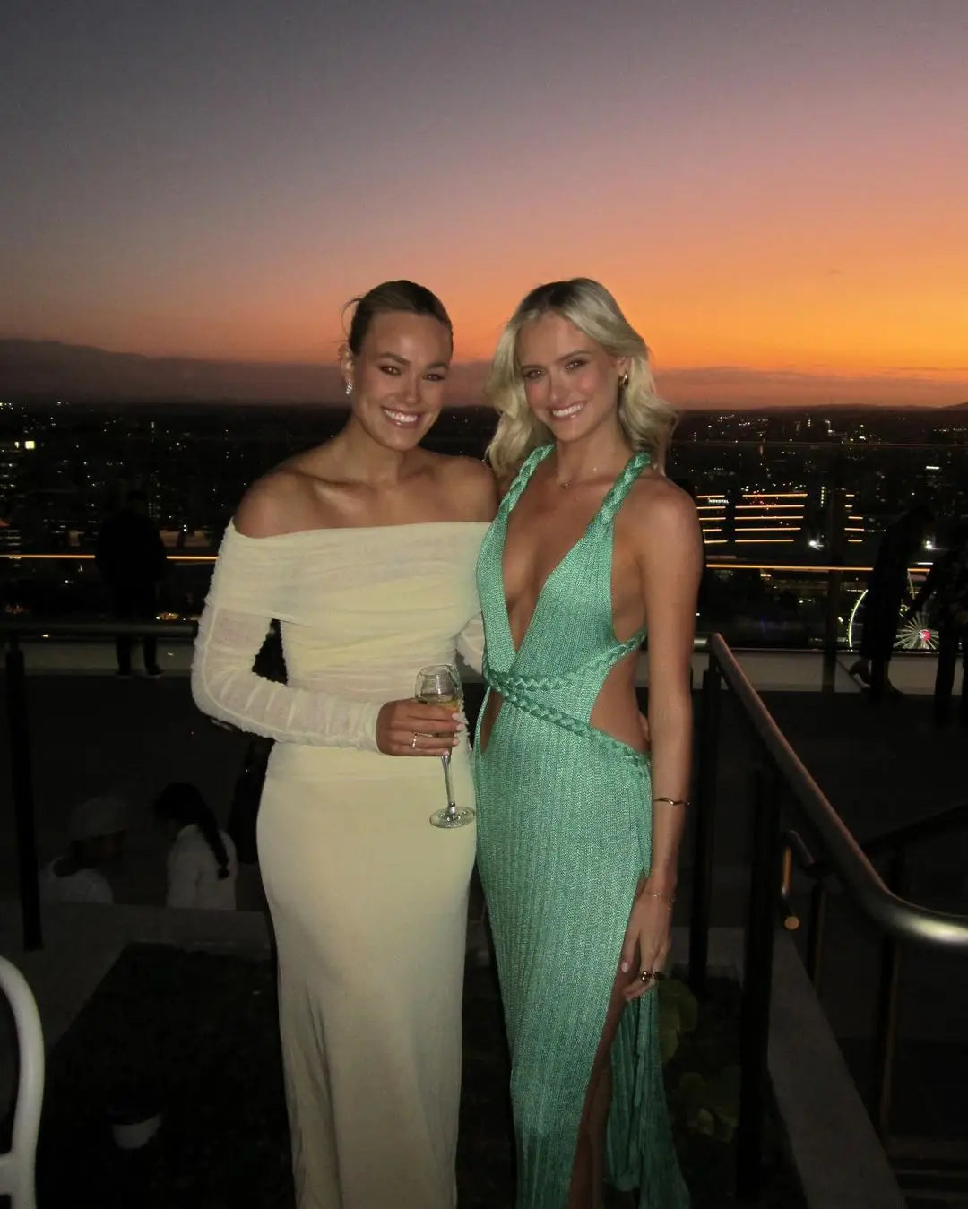 Sexy Knit Hollow Long Dress Women Green Textured V-neck High Slit Backless Dresses Female 2025 Summer Lady Beach Club Robes New - The Genie Store