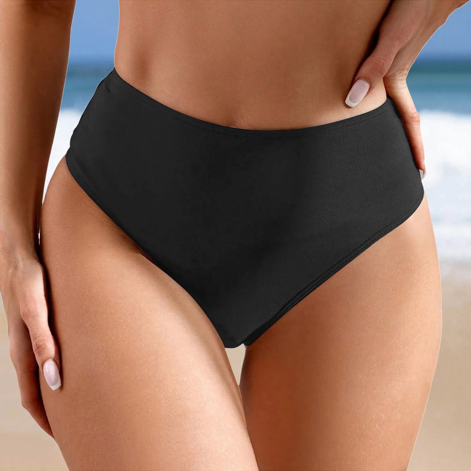 Women Plus Size High Waist Bikini Bottoms Swim Briefs Beach Shorts Ruched Bathing Suit Shorts Boys 1 Piece Swimsuits For Women - The Genie Store