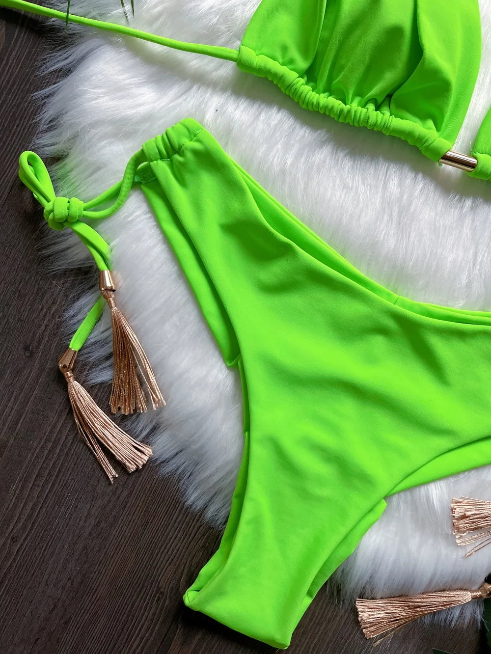 RUOTONSEPT Sexy Solid Color Bandage Bikini Set Women's Swimsuit Two-piece Triangle Swimwear Bathing Suit Brazilian Biquinis - The Genie Store