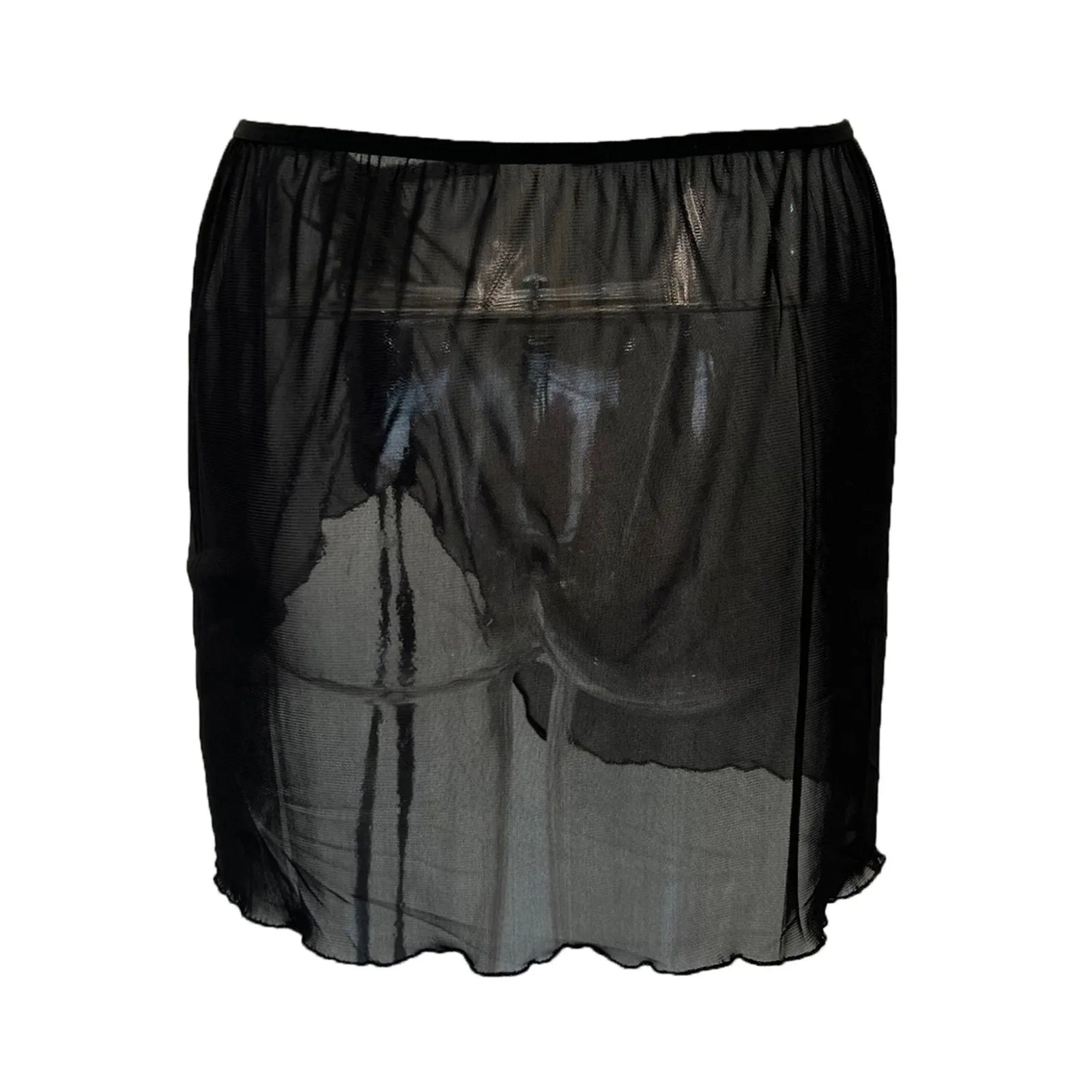 Women's Translucent Ruffled Mesh Beach Skirt Cover-Up - The Genie Store