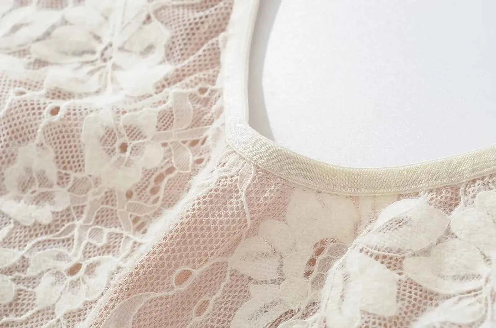 Sexy See Through Lace With Lining Backless Spaghetti Strap Bodysuit Woman Sling Tight Short Jumpsuit Slim fit Rompers Playsuits