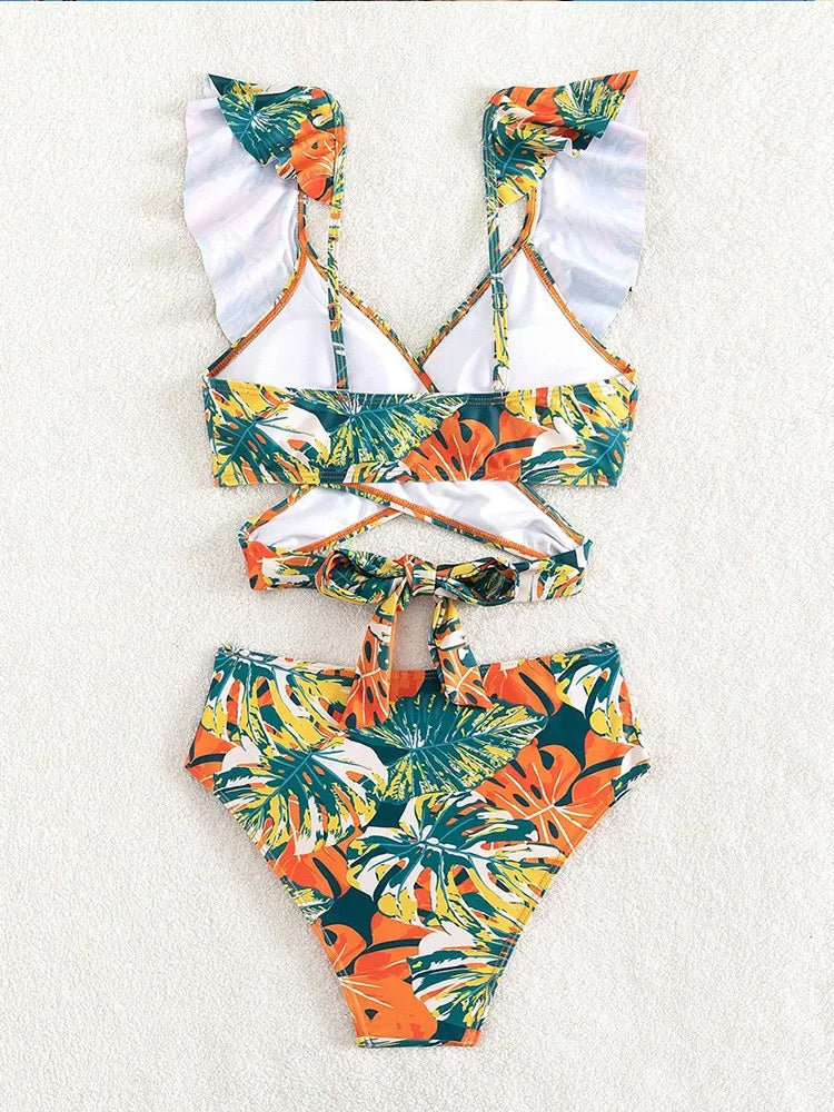 2024 New Women Print Summer Push Up Swimwear High Waist Bikini Set Bathing Suit Beachwear Female Holiday Swimsuit Swimming - The Genie Store
