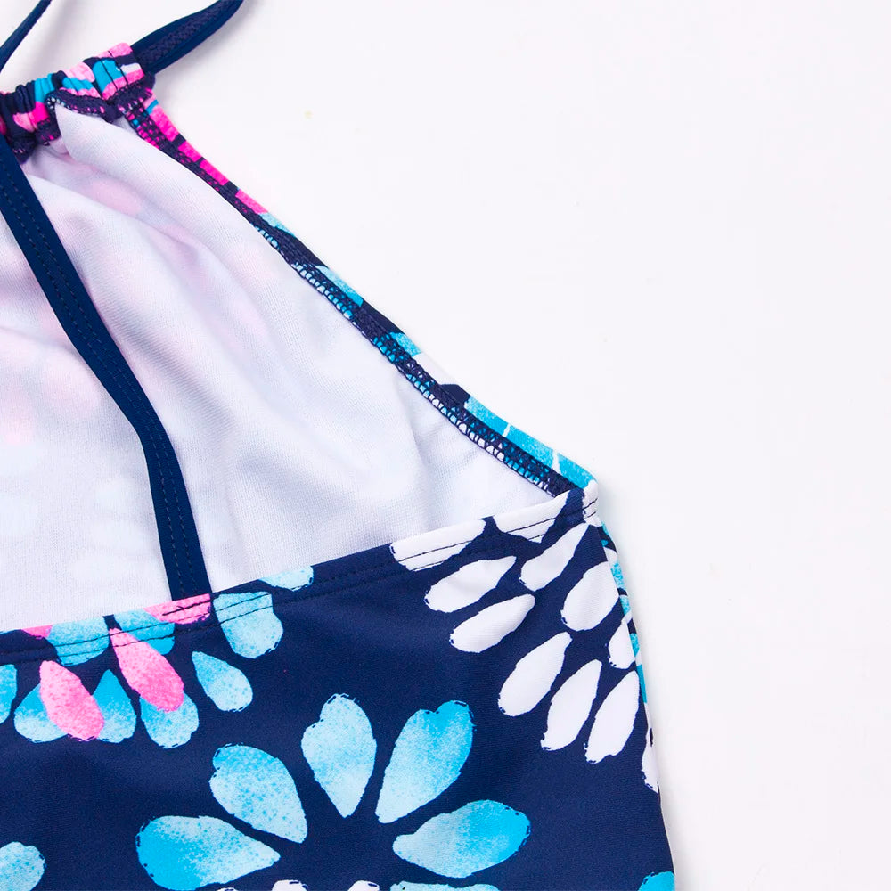3-14 Years Flower Print Girls Kids Swimwear Summer Children Teen Students Two Pieces Swimsuit Kids Bikini Set Bathing Suit - The Genie Store