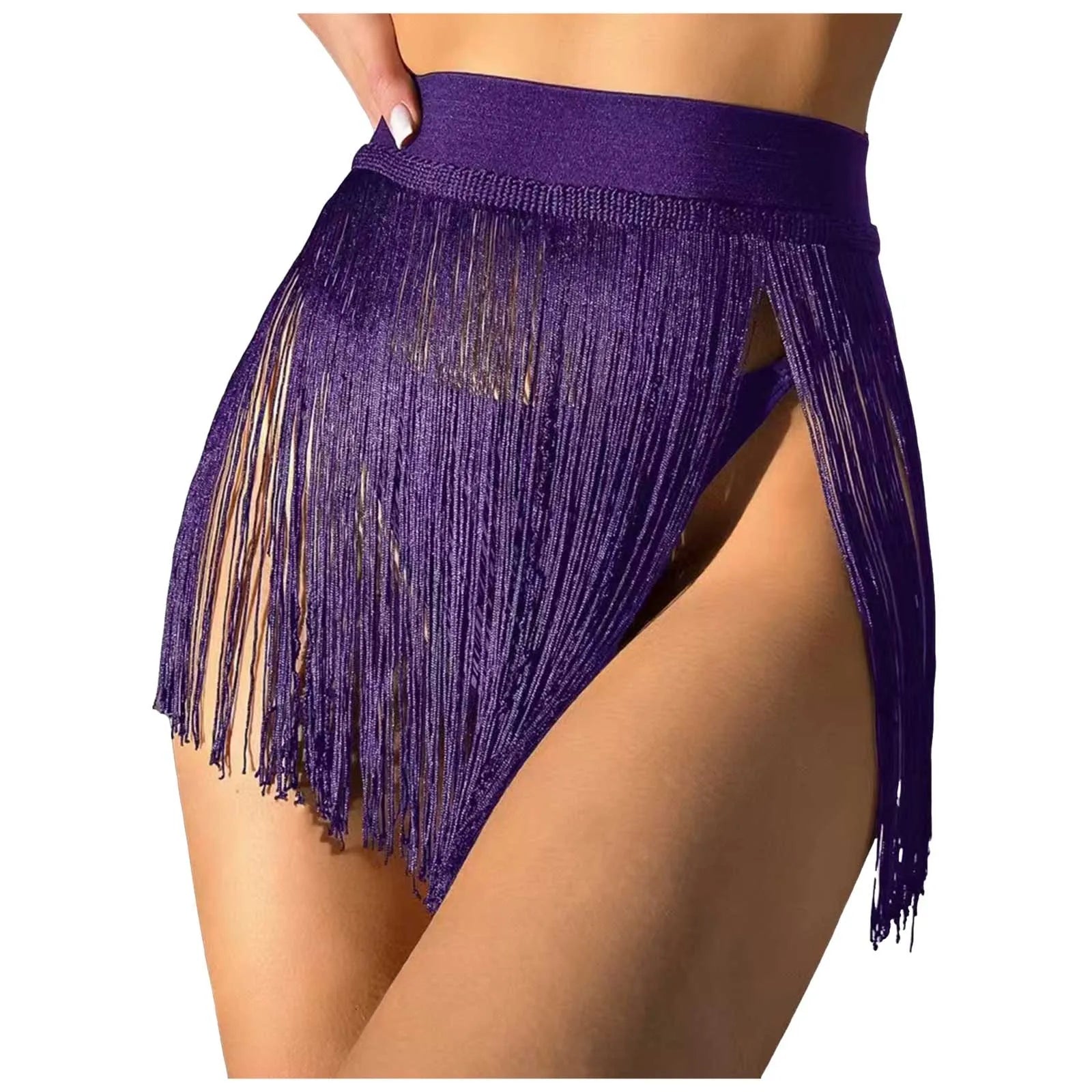 2025 New Women'S Beach Tassel Mini Skirt Bikini Triangle Swimsuit Short Skirts Bikini Beach Vacation Swimsuit Half Cover Skirt - The Genie Store