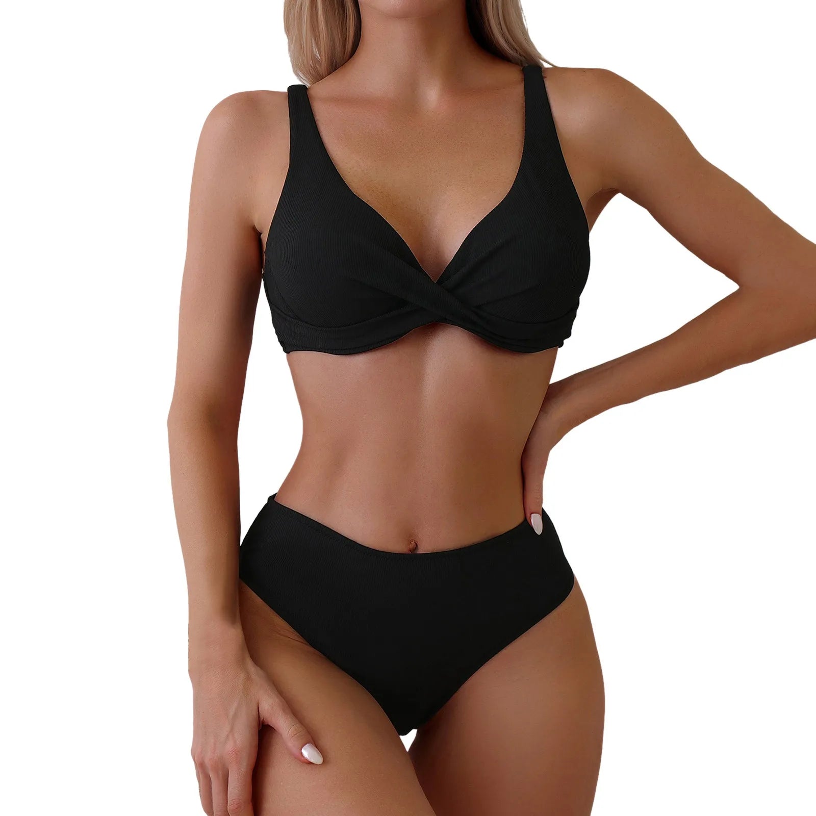 Matching Ruched Swimsuits For Women Low Waisted Bikini Sets Sexy Push Up Two Piece Swimsuits Vintage Bathing Suits Beachwear - The Genie Store