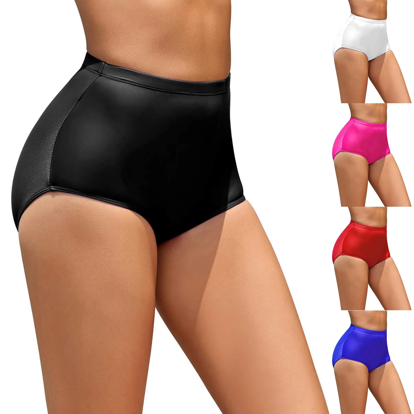 Swimsuits For Teen Girls Women Plus Size High Waist Bikini Bottoms Swim Briefs Beach Shorts Ruched Bikini Women Swimwear 2024 - The Genie Store