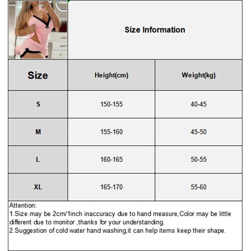 Sexy Lingerie Bow Color Matching Suspenders Two Piece Set Pajamas - The Genie Store