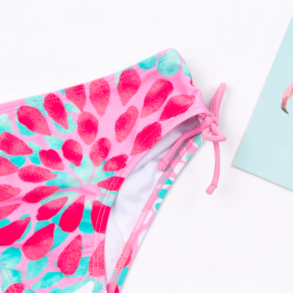 3-14 Years Flower Print Girls Kids Swimwear Summer Children Teen Students Two Pieces Swimsuit Kids Bikini Set Bathing Suit - The Genie Store