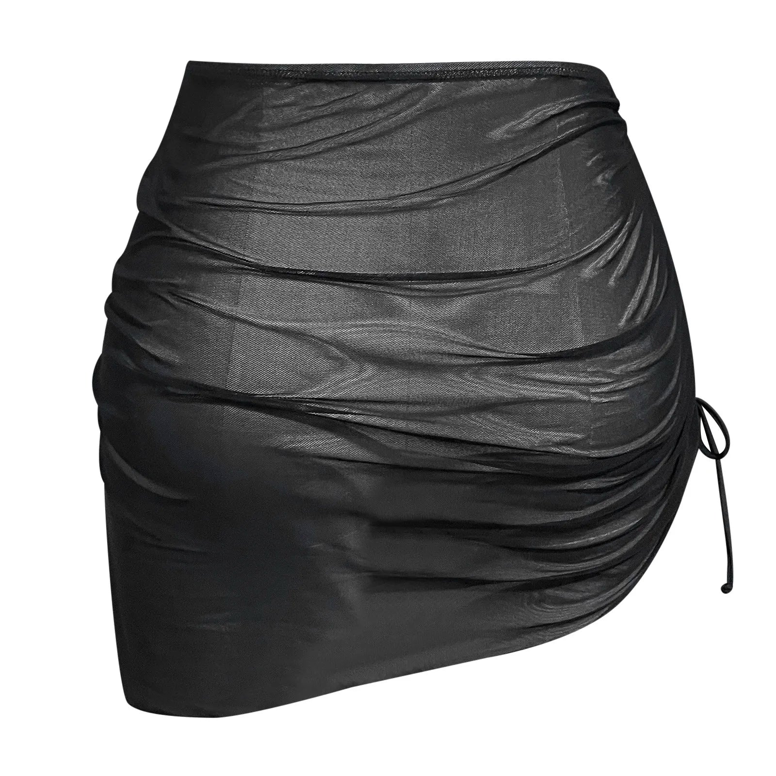 Women Short Sarongs Mesh Sheer Coverups Beach Bikini Wrap Sheer Short Skirt Swimsuit Scarf Transparent Cover Ups for Swimwear - The Genie Store