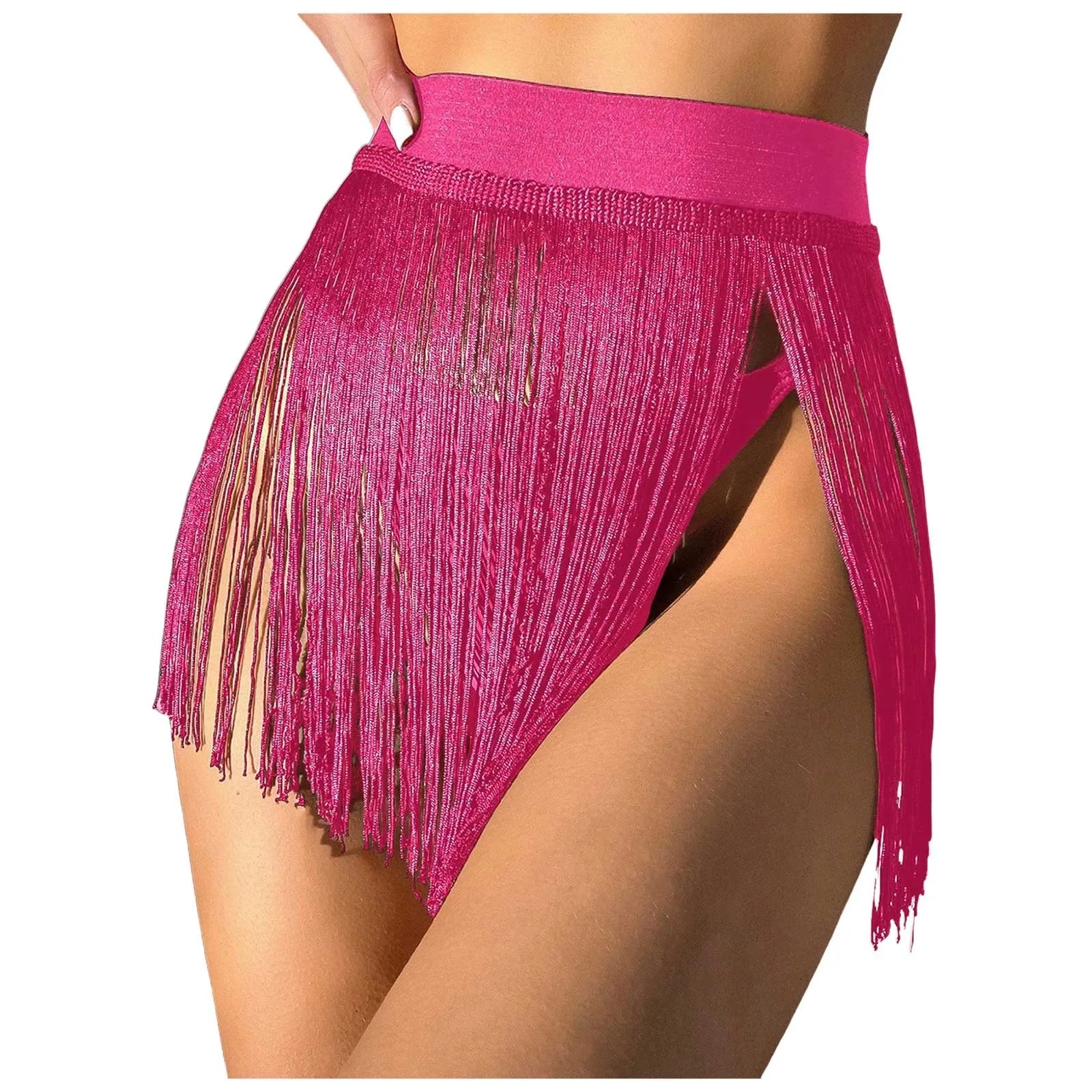 2025 New Women'S Beach Tassel Mini Skirt Bikini Triangle Swimsuit Short Skirts Bikini Beach Vacation Swimsuit Half Cover Skirt - The Genie Store