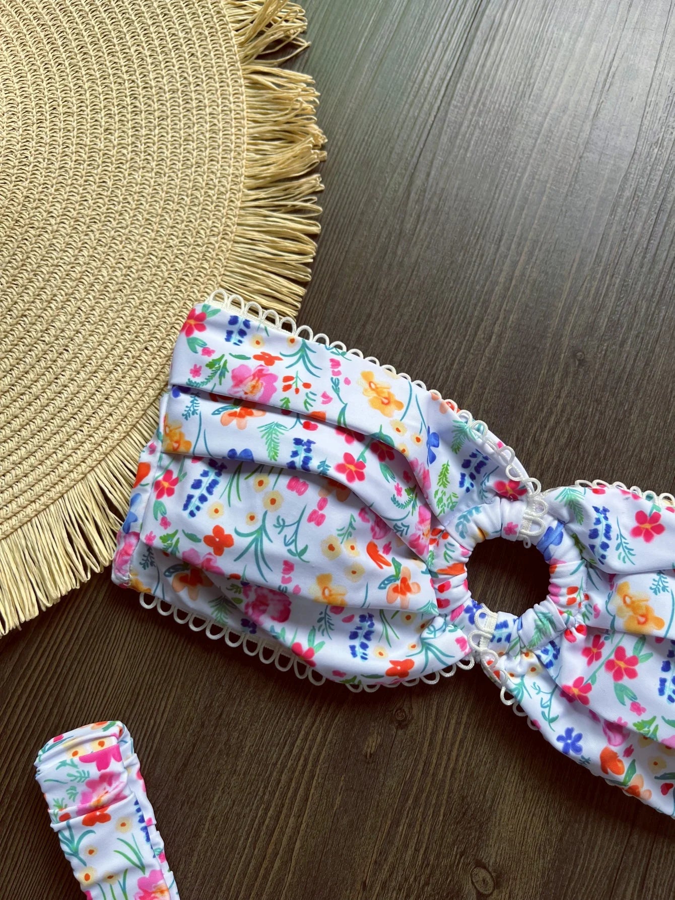 New Floral Bandeau High Leg Cut Thong Bikini Female Swimsuit Women Swimwear Two-pieces Bikini set Bather Bathing Suit Swim - The Genie Store