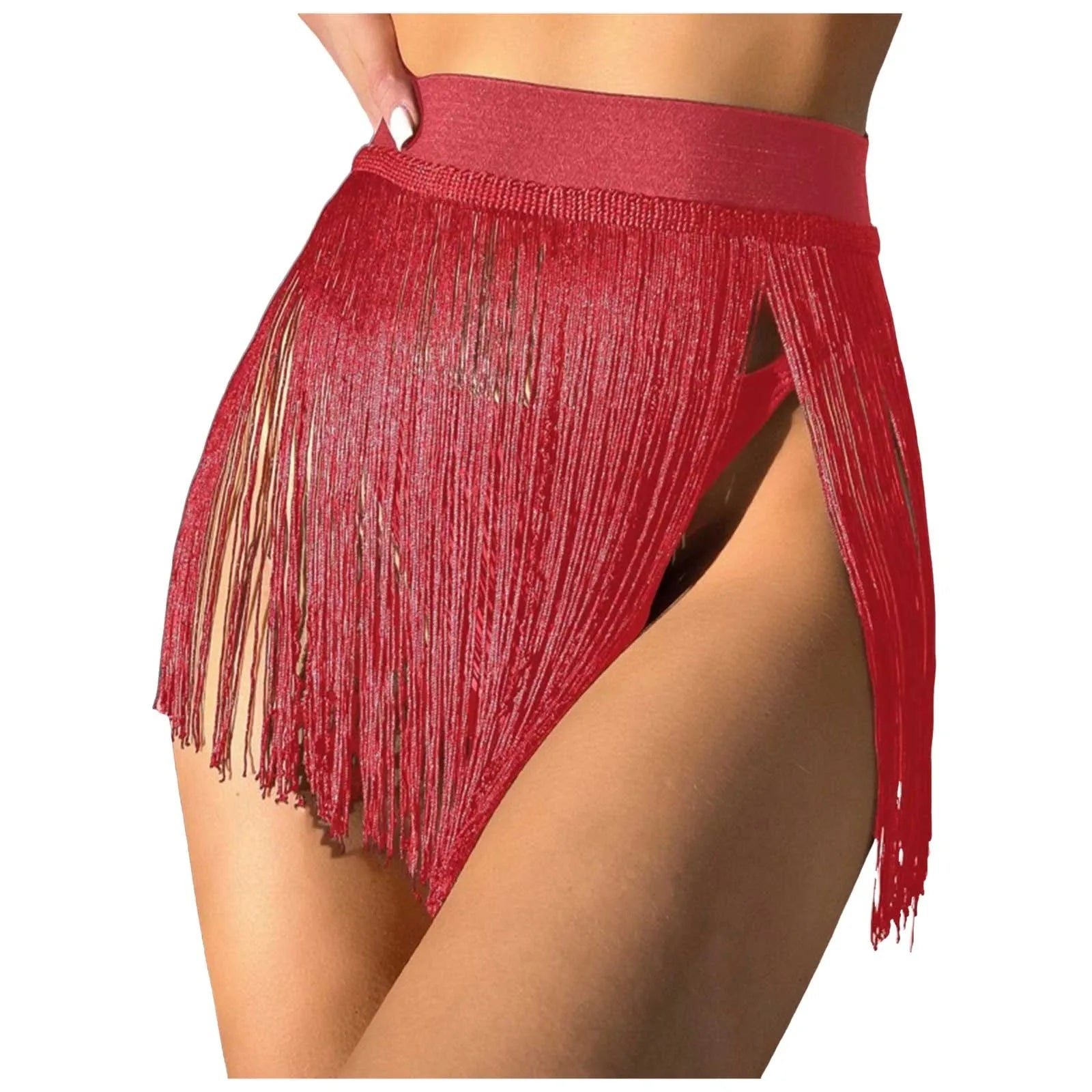 2025 New Women'S Beach Tassel Mini Skirt Bikini Triangle Swimsuit Short Skirts Bikini Beach Vacation Swimsuit Half Cover Skirt - The Genie Store