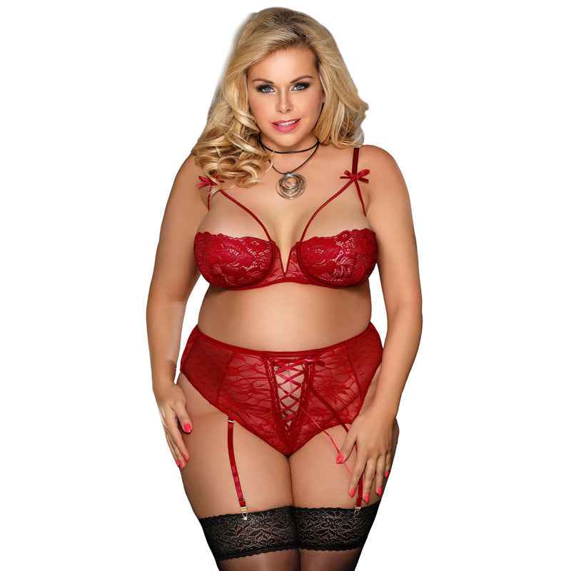 Elegant Temptations Plus Size Lace Lingerie Set - Embrace Your Confidence and Allure - The Genie Store