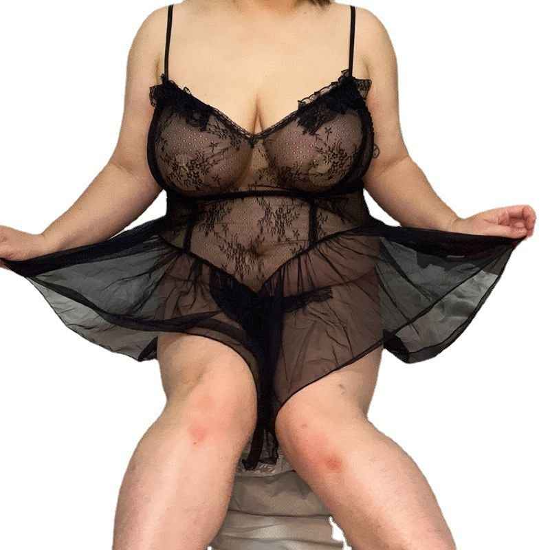 Midnight Seduction Plus Size Sling Lingerie – Embrace Your Curves with Night Spring Style - The Genie Store