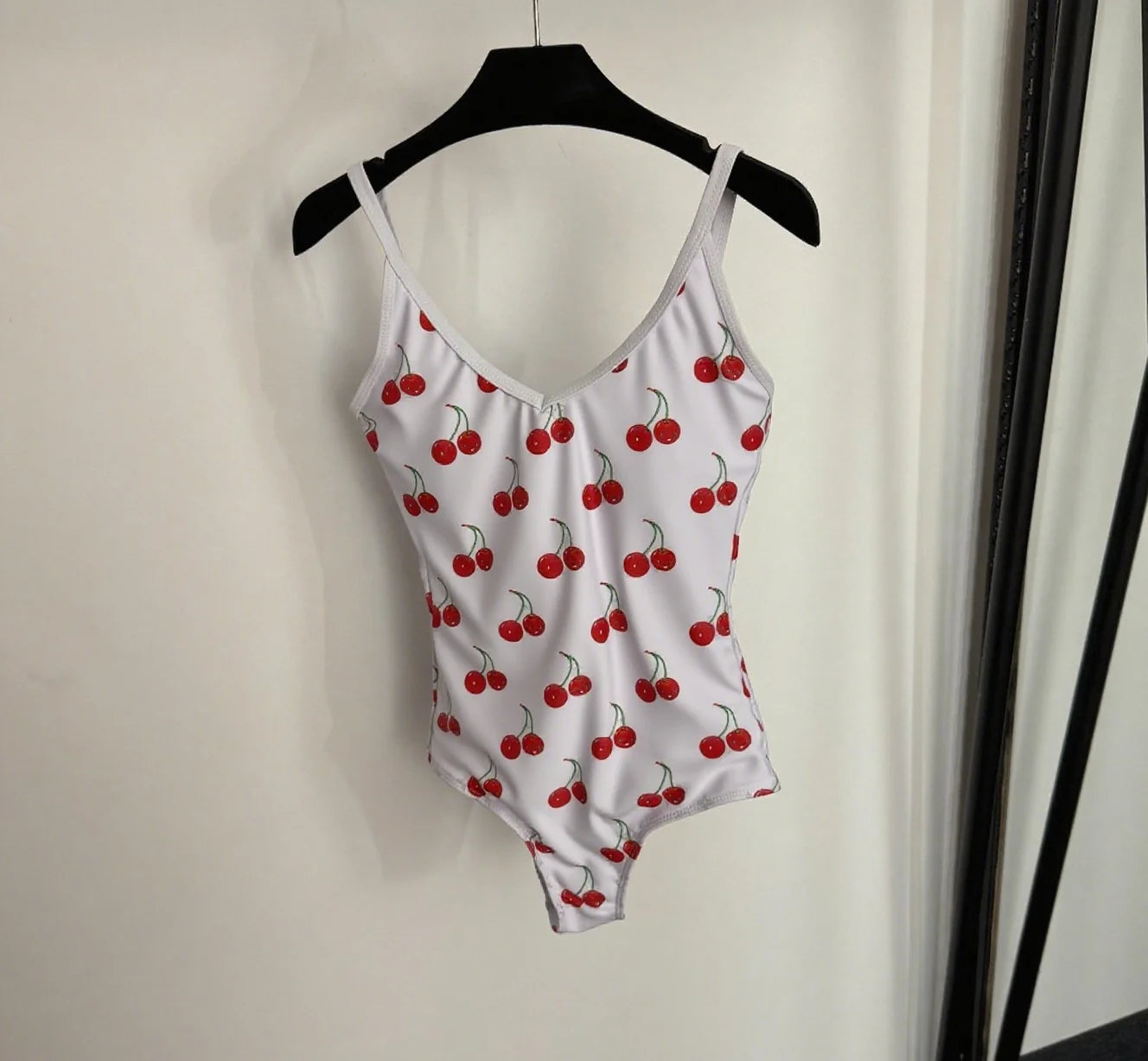 Women's Cherry-Printed One-Piece Swimsuit with Halter Top - The Genie Store