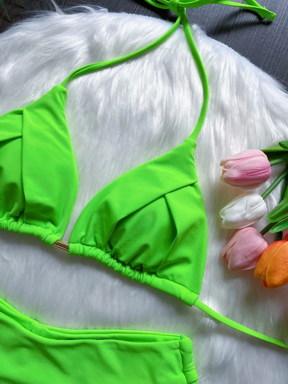 RUOTONSEPT Sexy Solid Color Bandage Bikini Set Women's Swimsuit Two-piece Triangle Swimwear Bathing Suit Brazilian Biquinis - The Genie Store