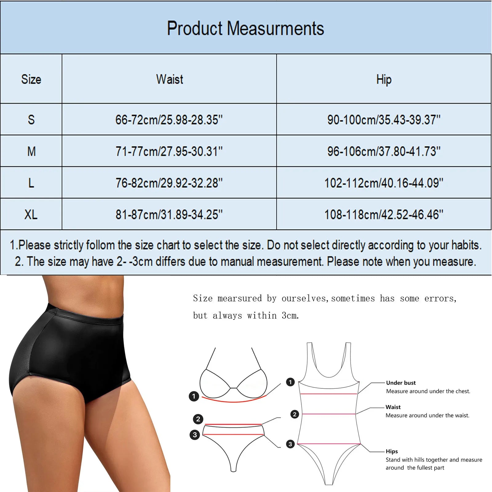 Swimsuits For Teen Girls Women Plus Size High Waist Bikini Bottoms Swim Briefs Beach Shorts Ruched Bikini Women Swimwear 2024 - The Genie Store
