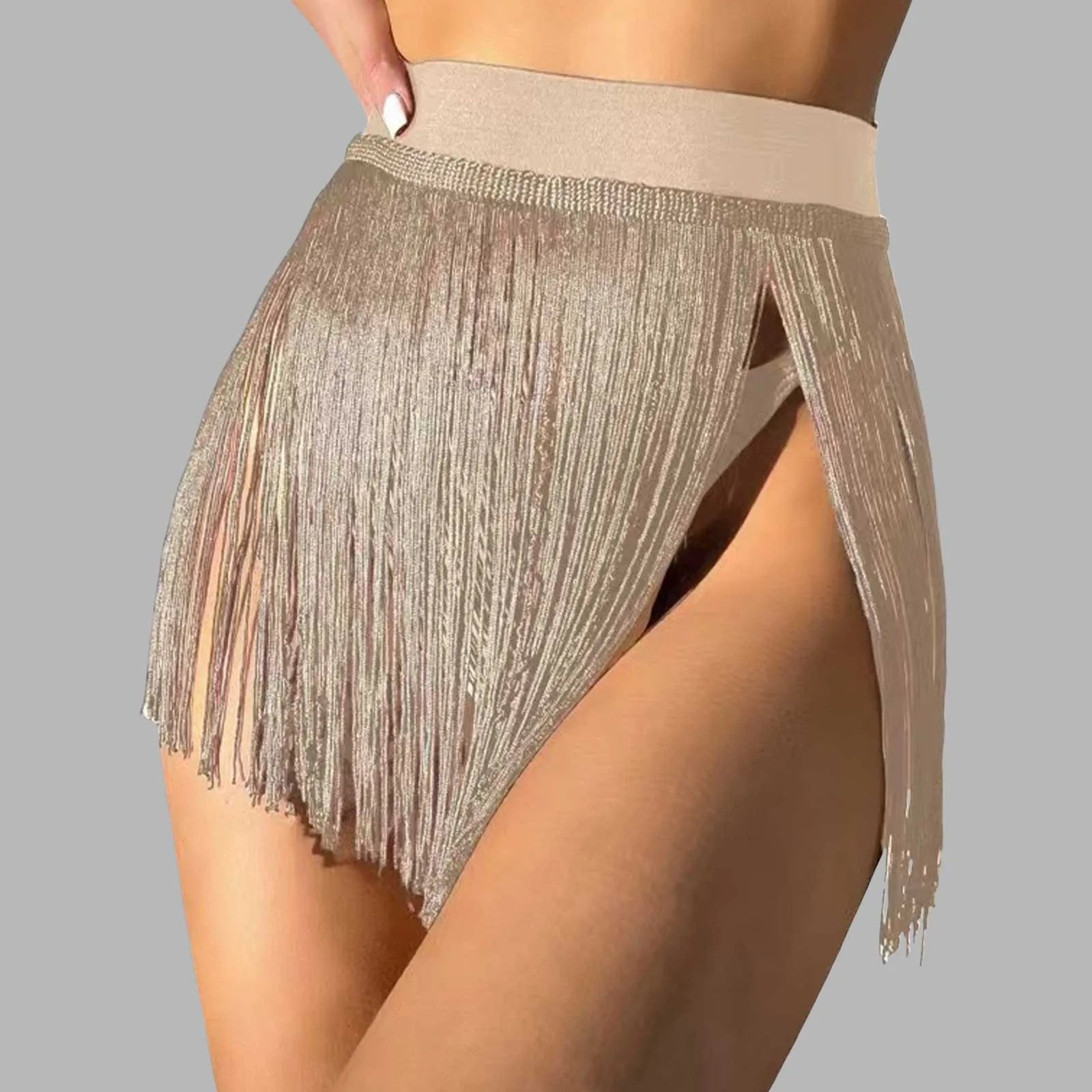 2025 New Women'S Beach Tassel Mini Skirt Bikini Triangle Swimsuit Short Skirts Bikini Beach Vacation Swimsuit Half Cover Skirt - The Genie Store